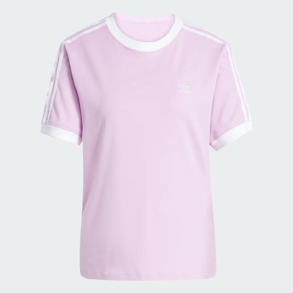 adidas 3-Stripes Tee Semi Coral XS Womens Product Image