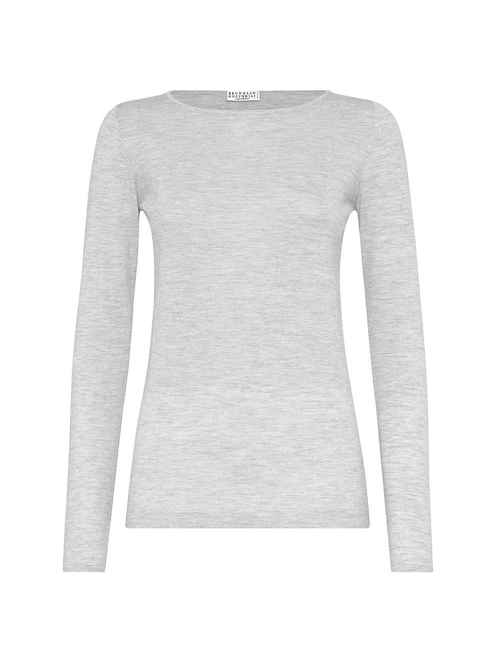 Womens Cashmere and Silk Lightweight Sweater Product Image