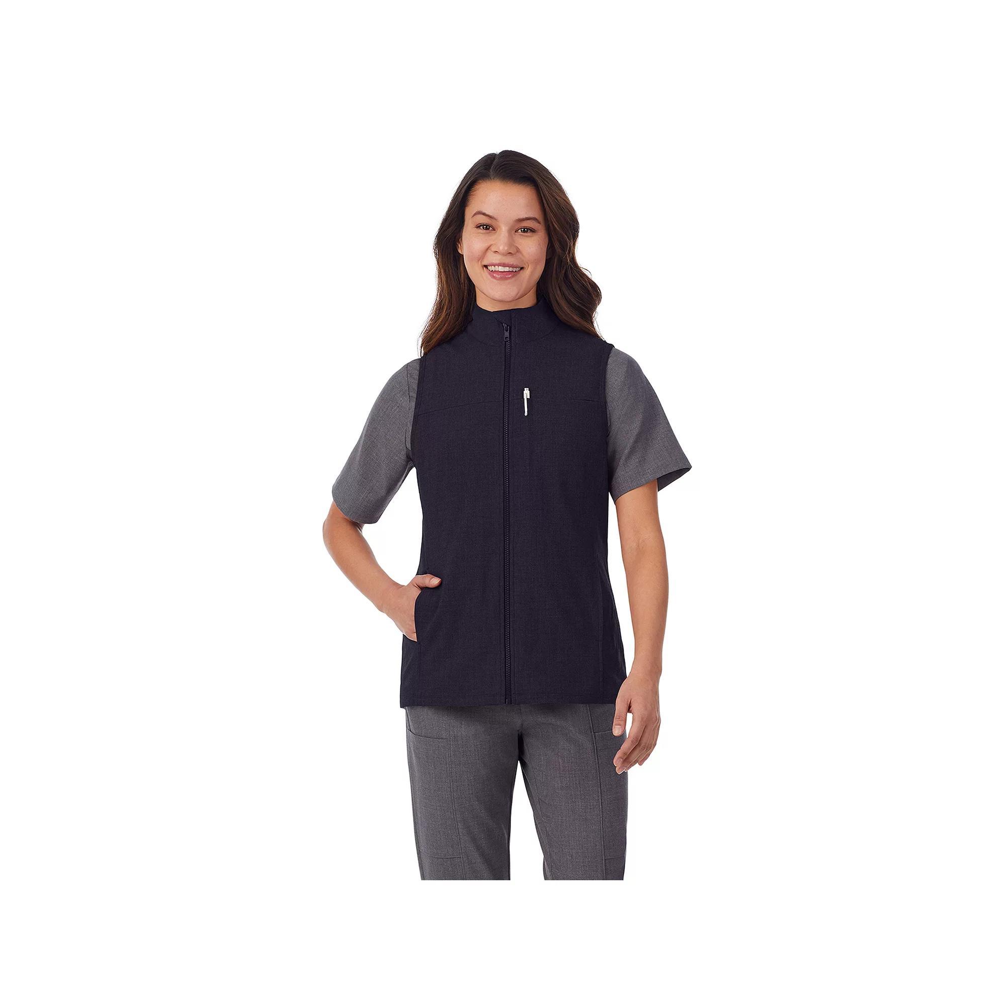 Women's Cuddl Duds® Scrubs 5-Pocket Lined Vest, Size: XL, Grey Heather Gray Product Image