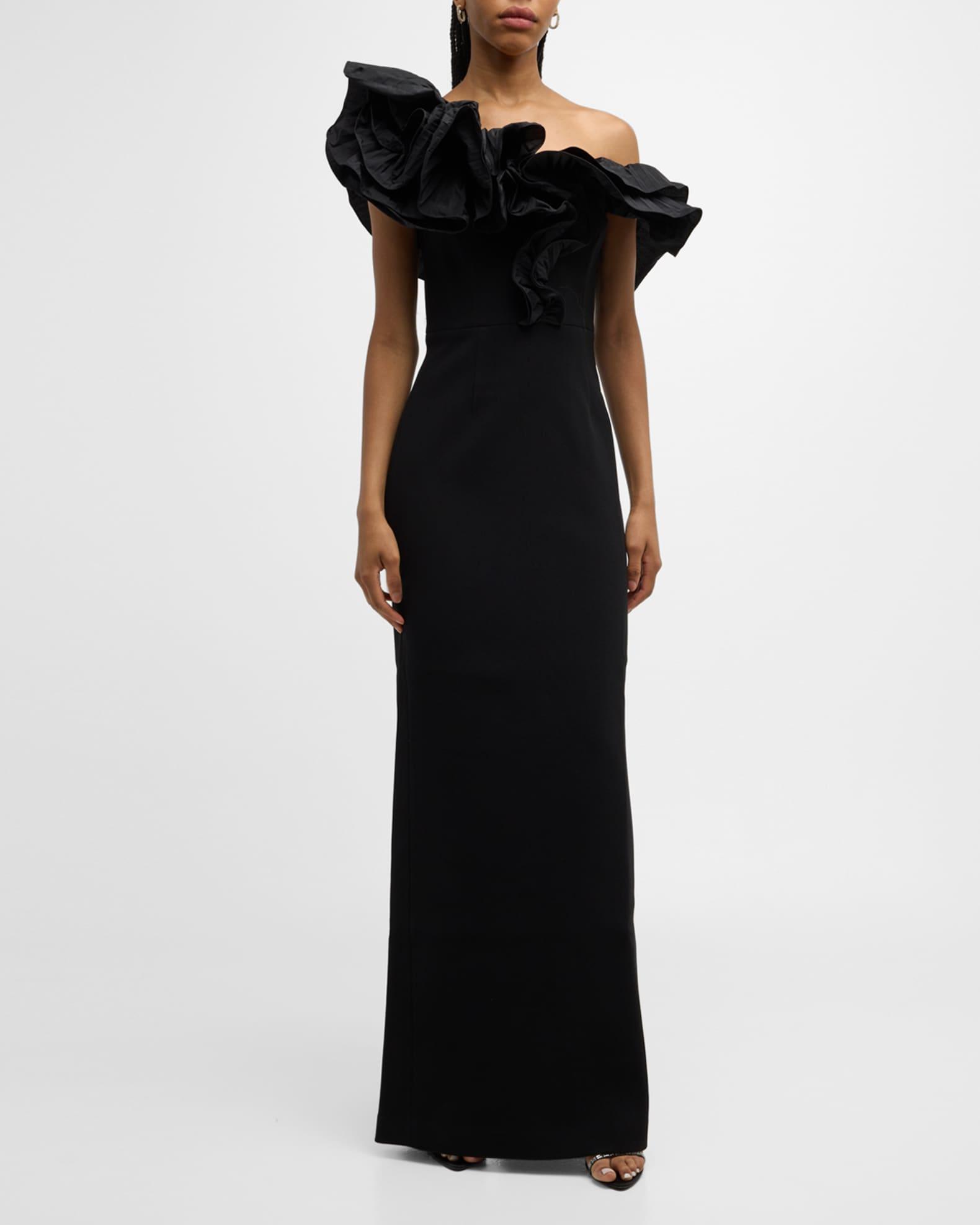 Ella Ruffle One-Shoulder Evening Gown Product Image
