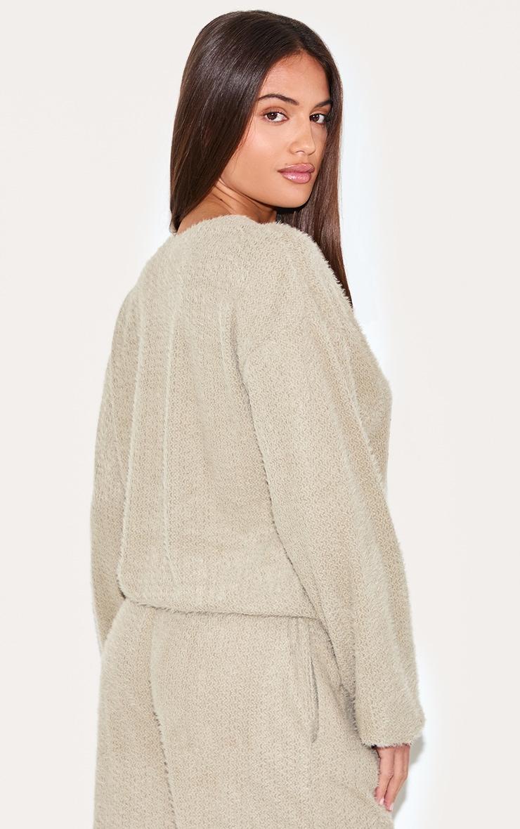 Mushroom Textured Button Up Long Sleeve Cardigan Product Image
