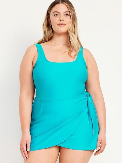 Matte Side-Tie Swim Dress Product Image