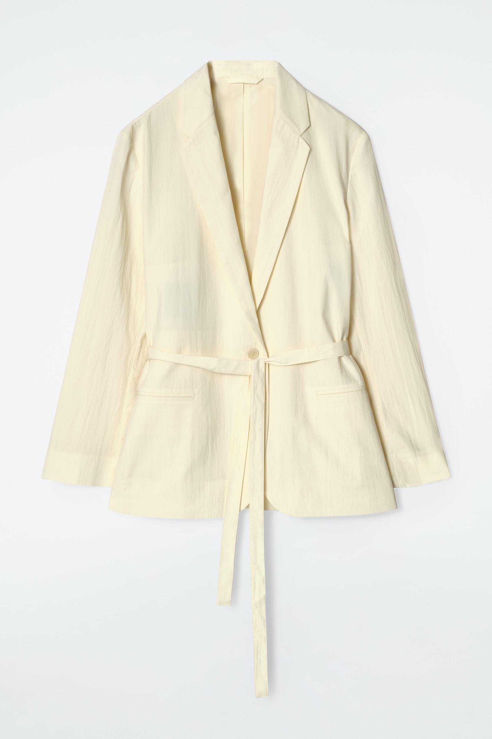 TIE-WAIST COTTON BLAZER Product Image