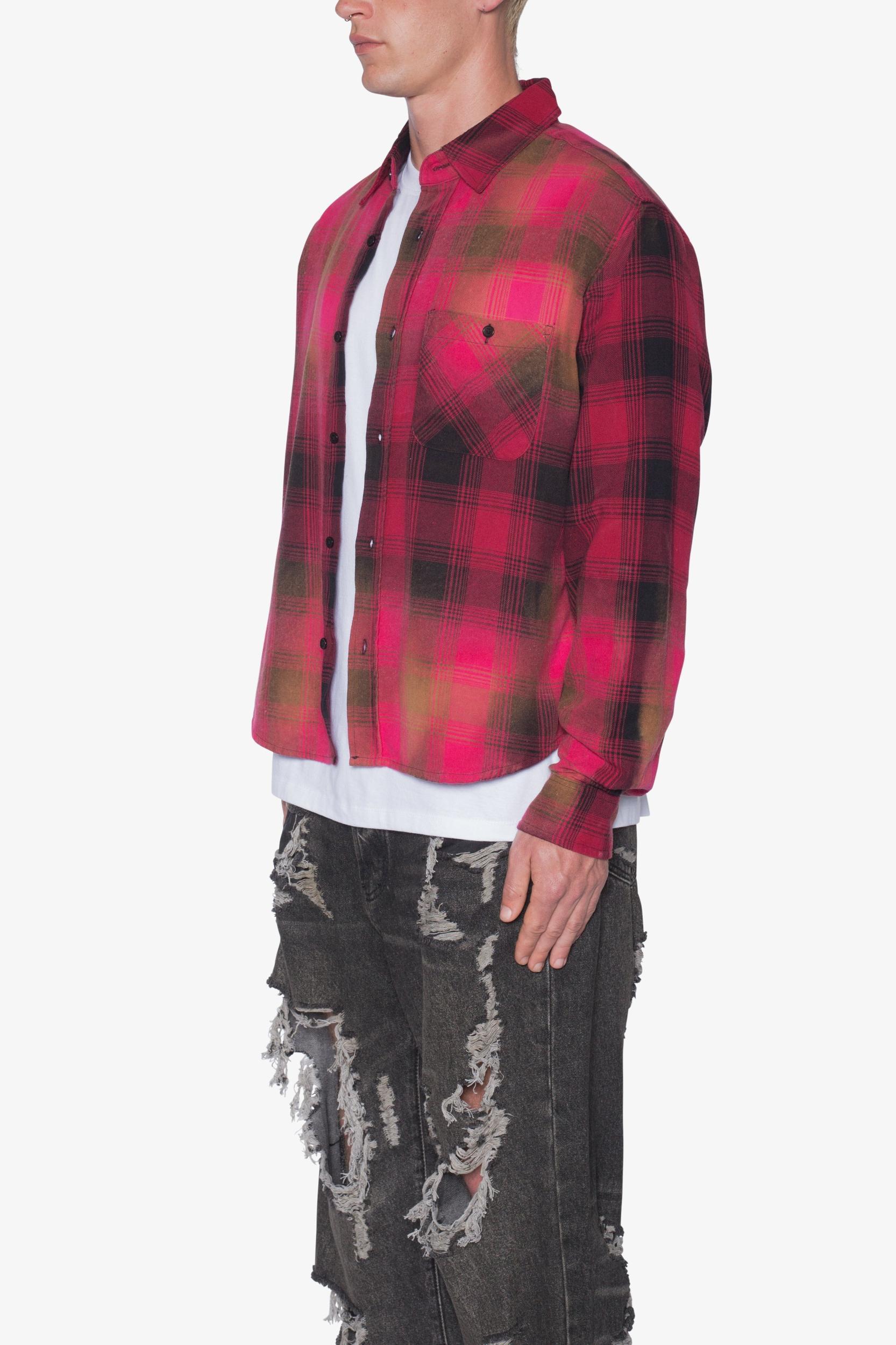 Vintage Washed Shirt - Red/Black Product Image