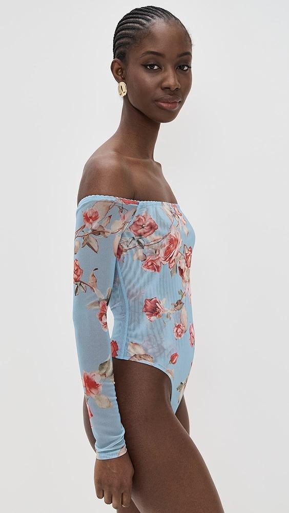 L'AGENCE Peonie Off Shoulder Thong Bodysuit | Shopbop Product Image