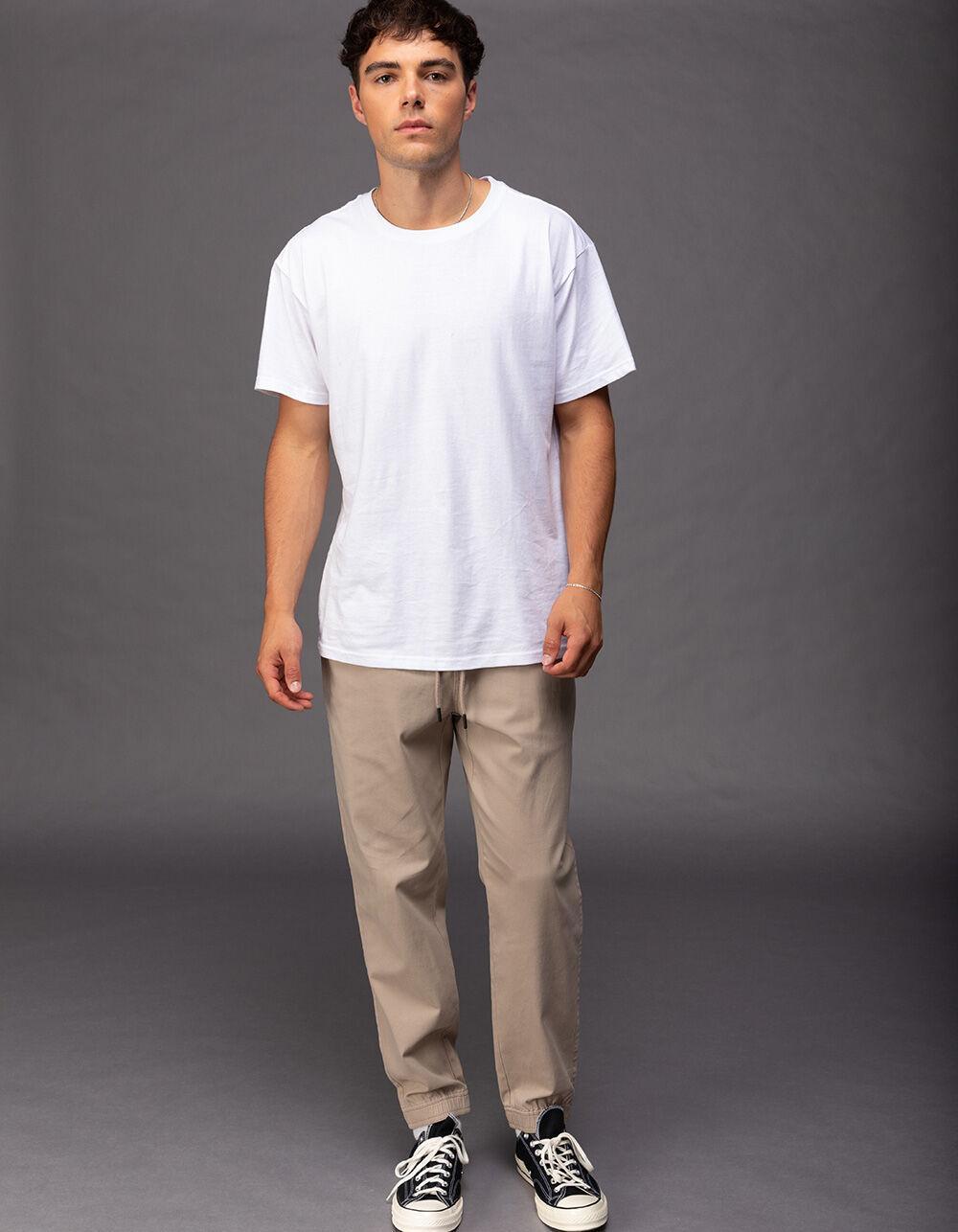 RSQ Mens Twill Jogger Pants - DK KHAKI Product Image