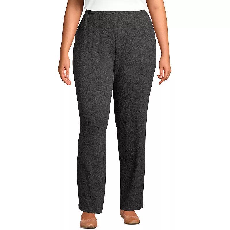 Plus Size Lands' End Sport Knit High-Waist Pull-On Pants, Women's, Size: 3XL, Dark Grey Product Image