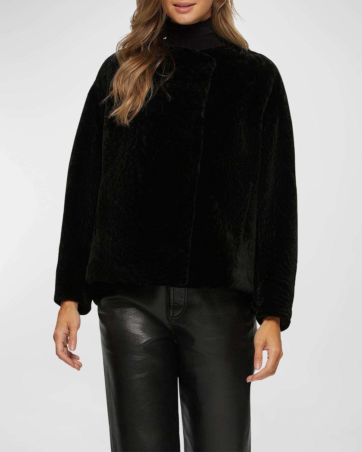 Shearling Lamb Collarless Jacket Product Image