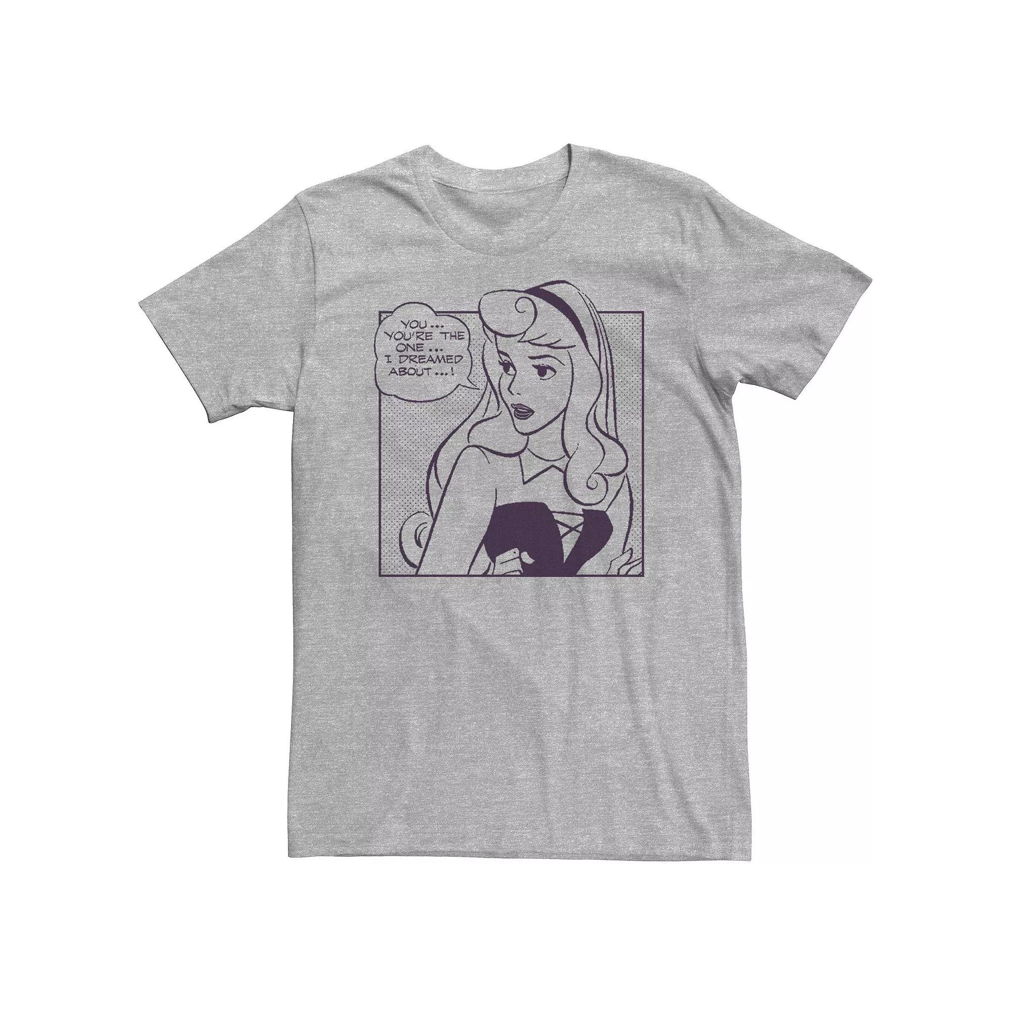 Big & Tall Disney Sleeping Beauty You're The One I Dreamed About Comic Tee, Men's, Size: 4XL Tall, Athletic Grey Product Image