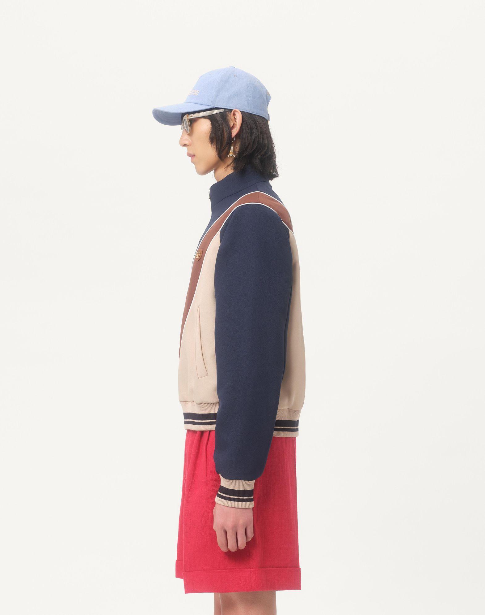 Nylon Sweatshirt With Zip And Vlogo Patch Product Image