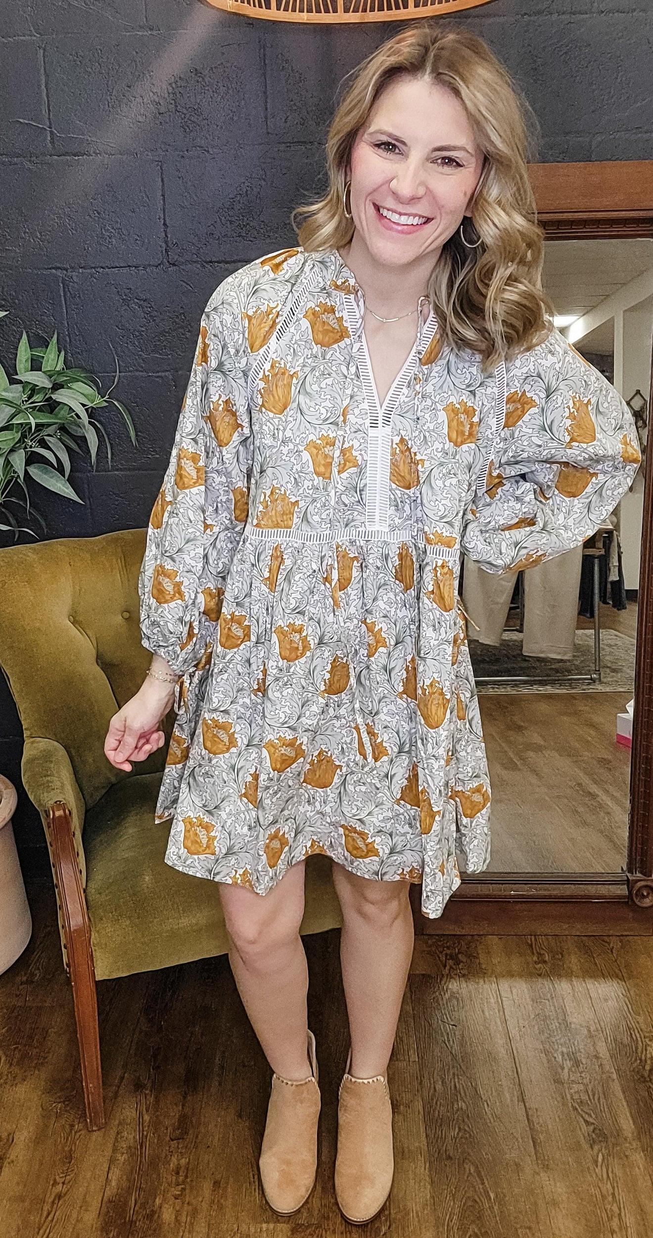 Victorian Dream Floral Print Dress (Small to Large) Product Image