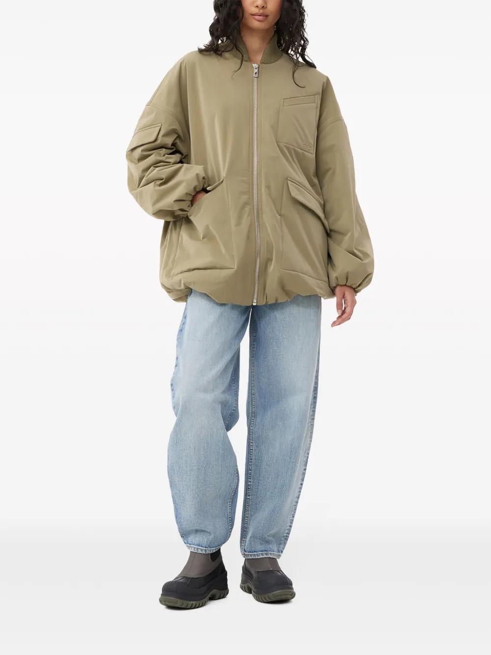 oversized multiple-pocket bomber jacket Product Image