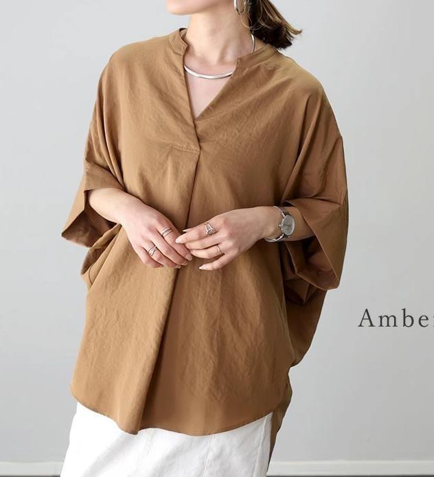 3/4 Sleeve V-Neck  Oversized Chiffon Blouse Product Image