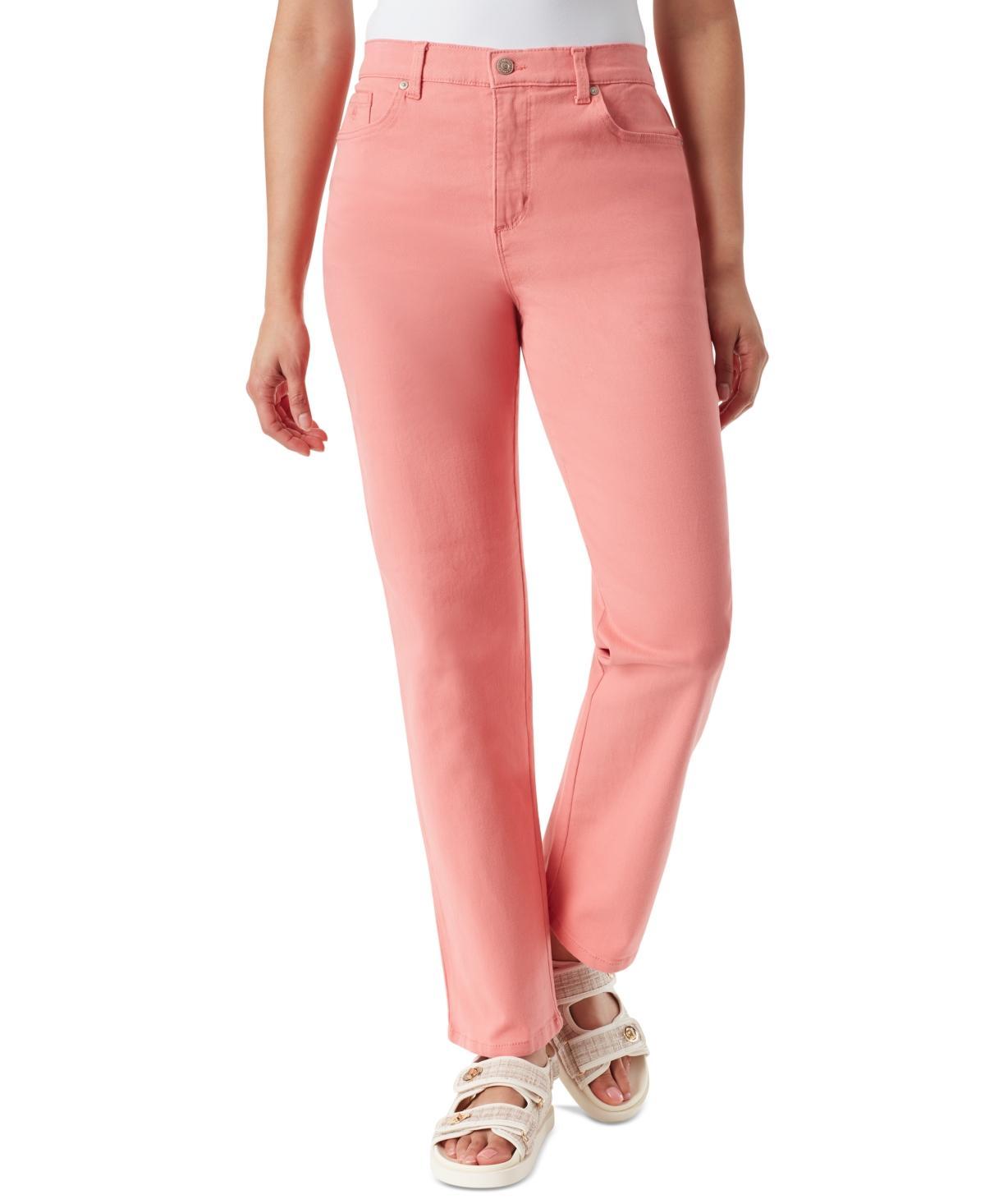 Gloria Vanderbilt Womens Amanda Colored Twill Straight-Leg Jeans, in Regular & Short Product Image