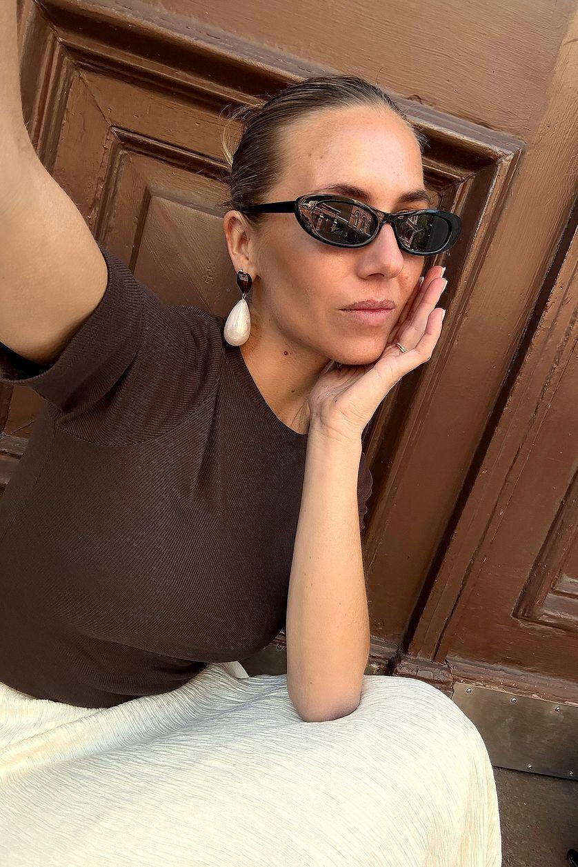 Round Neck Ribbed Top Product Image