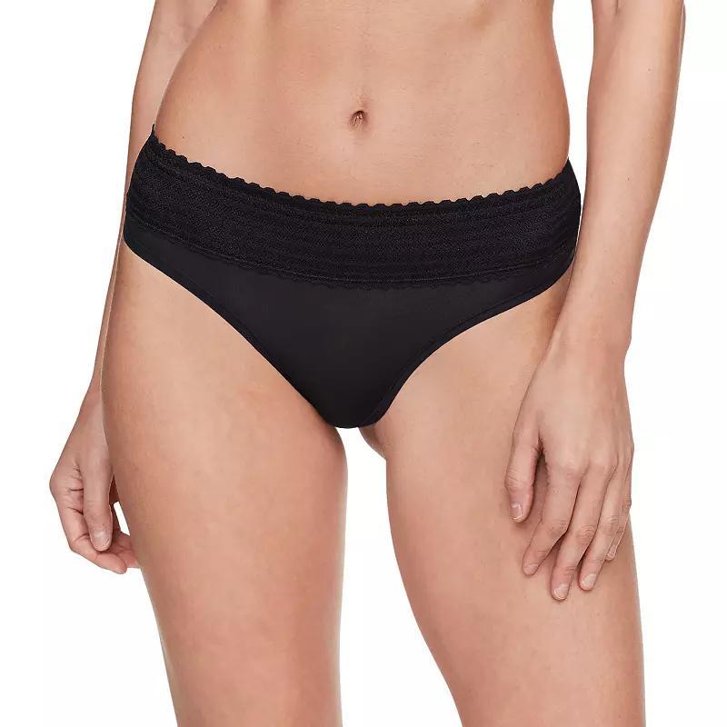 Warners No Pinching No Problems® Dig-Free Comfort Waistband Lace Thong RX5101J, Women's, Size: XL, Grey Product Image