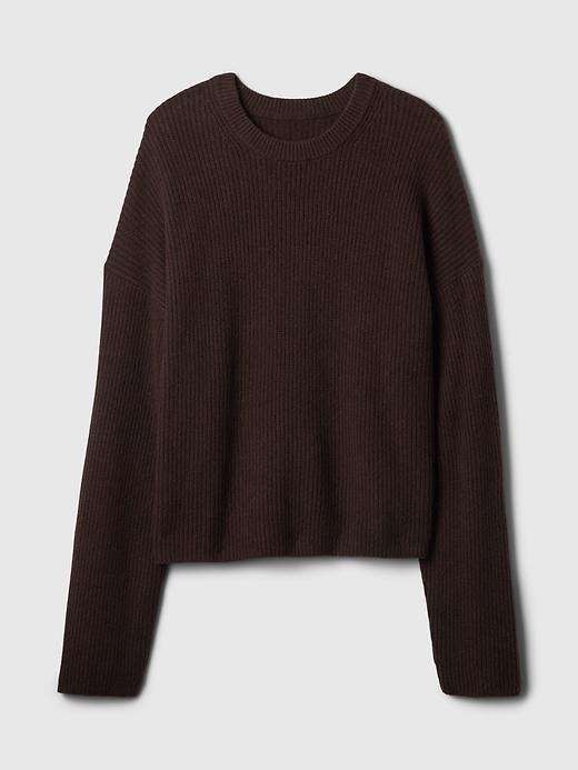 CashSoft Shaker-Stitch Crewneck Sweater Product Image