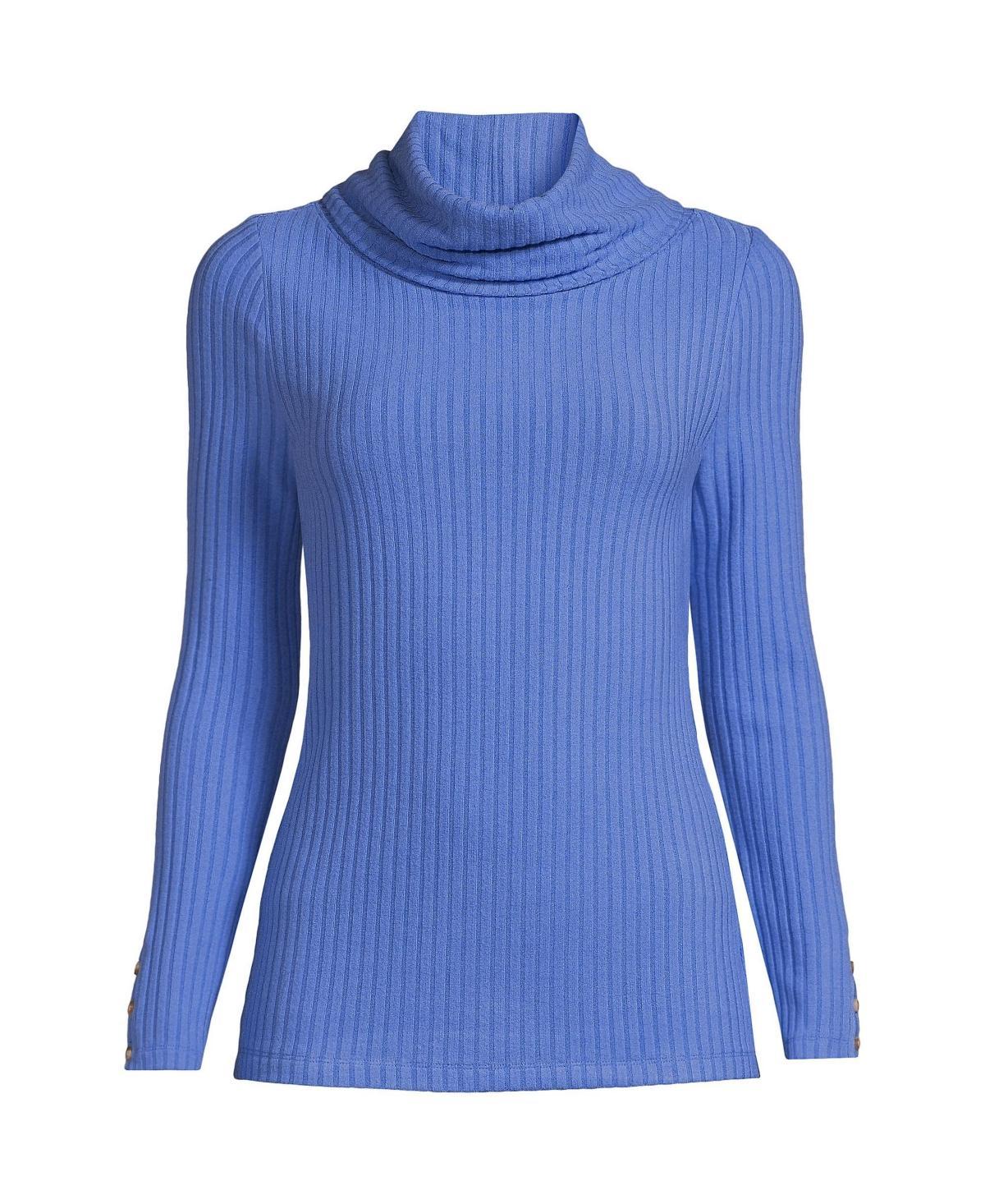 Plus Size Lands' End Long Sleeve Wide Rib Turtleneck, Women's, Size: 3XL, Pale Petal Product Image