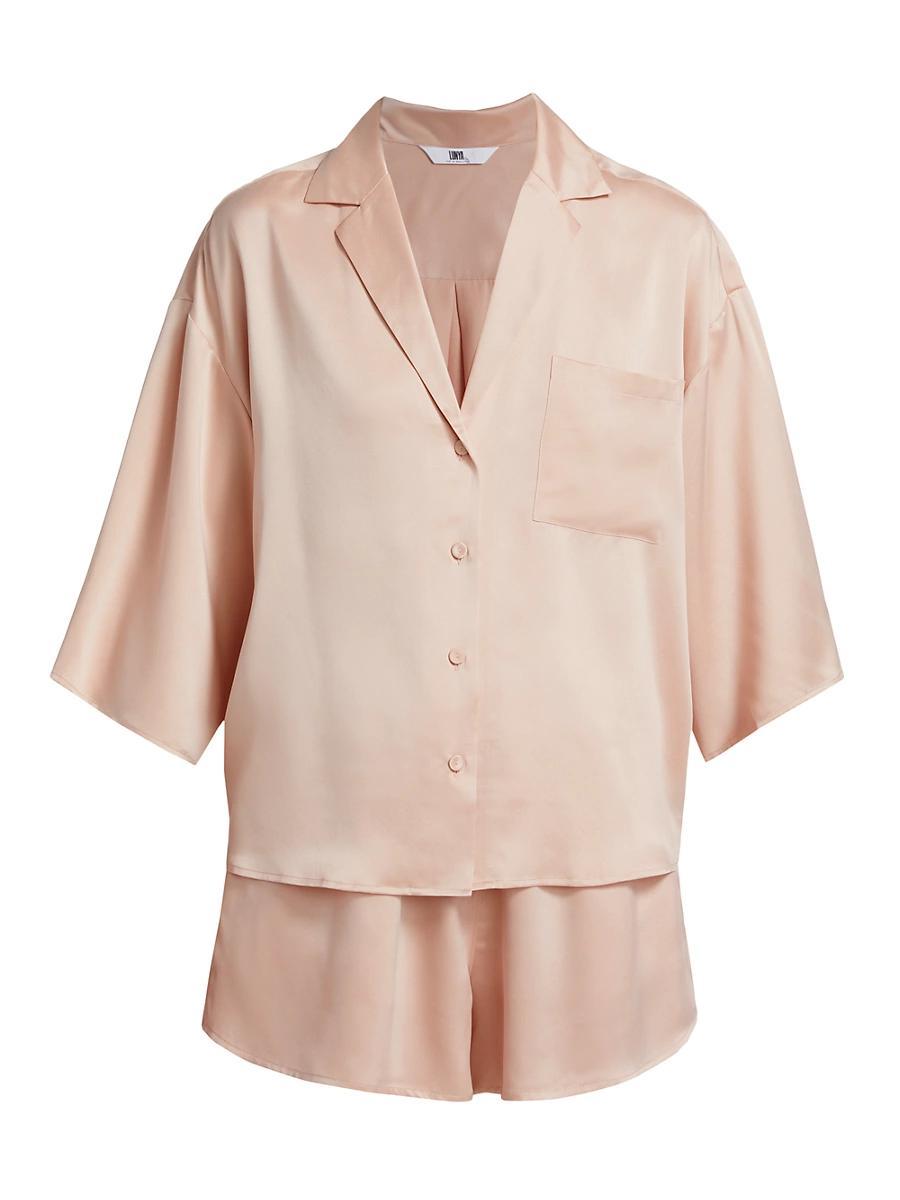 Womens Washable Silk Relaxed 2-Piece Top & Shorts Set Product Image