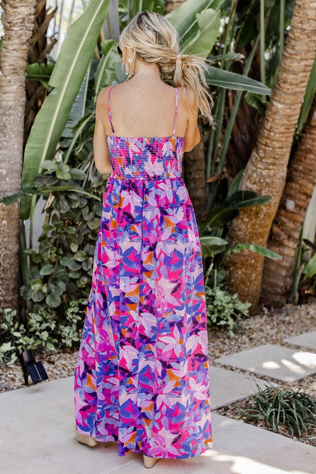 Soak In The Sun Purple Tropical Print Maxi Dress FINAL SALE Product Image