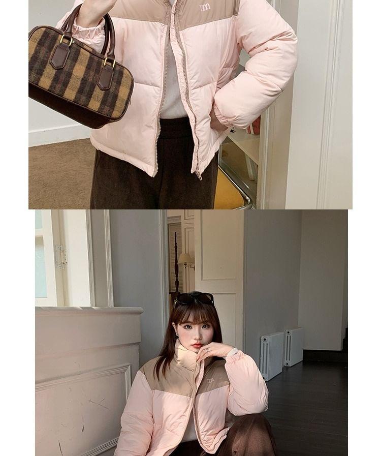 Two-Tone Padded Zip Jacket Product Image