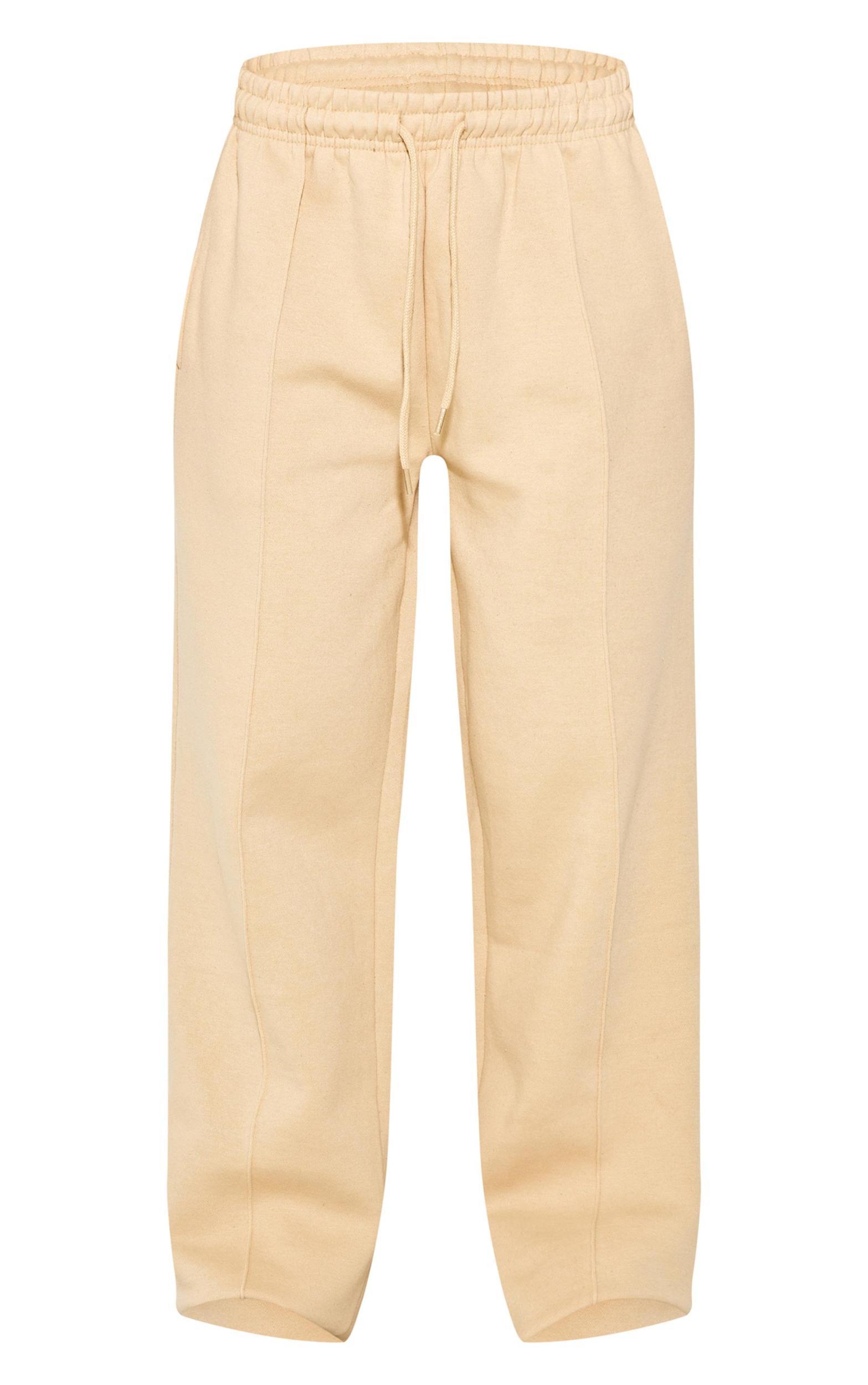Latte Seam Detail Wide Leg Sweatpants Product Image