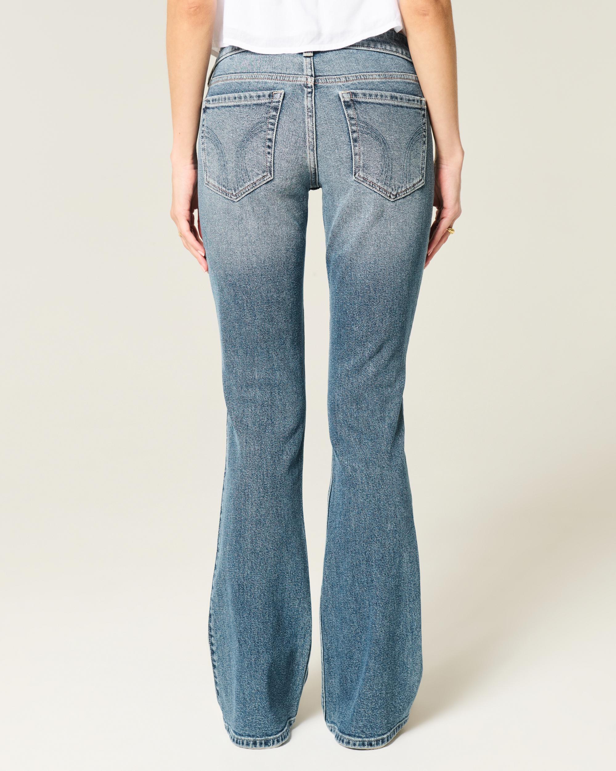 Low-Rise Distressed Medium Wash Boot Jeans Product Image