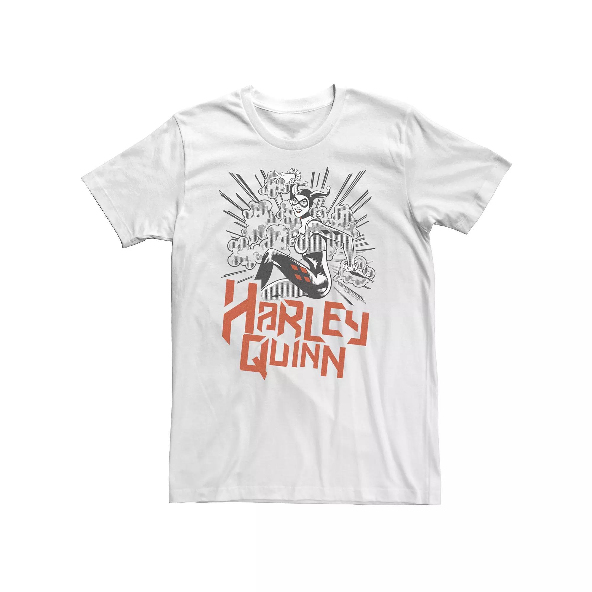 Big & Tall DC Comics Batman Harley Quinn Black Color Pop Logo Tee, Mens Product Image