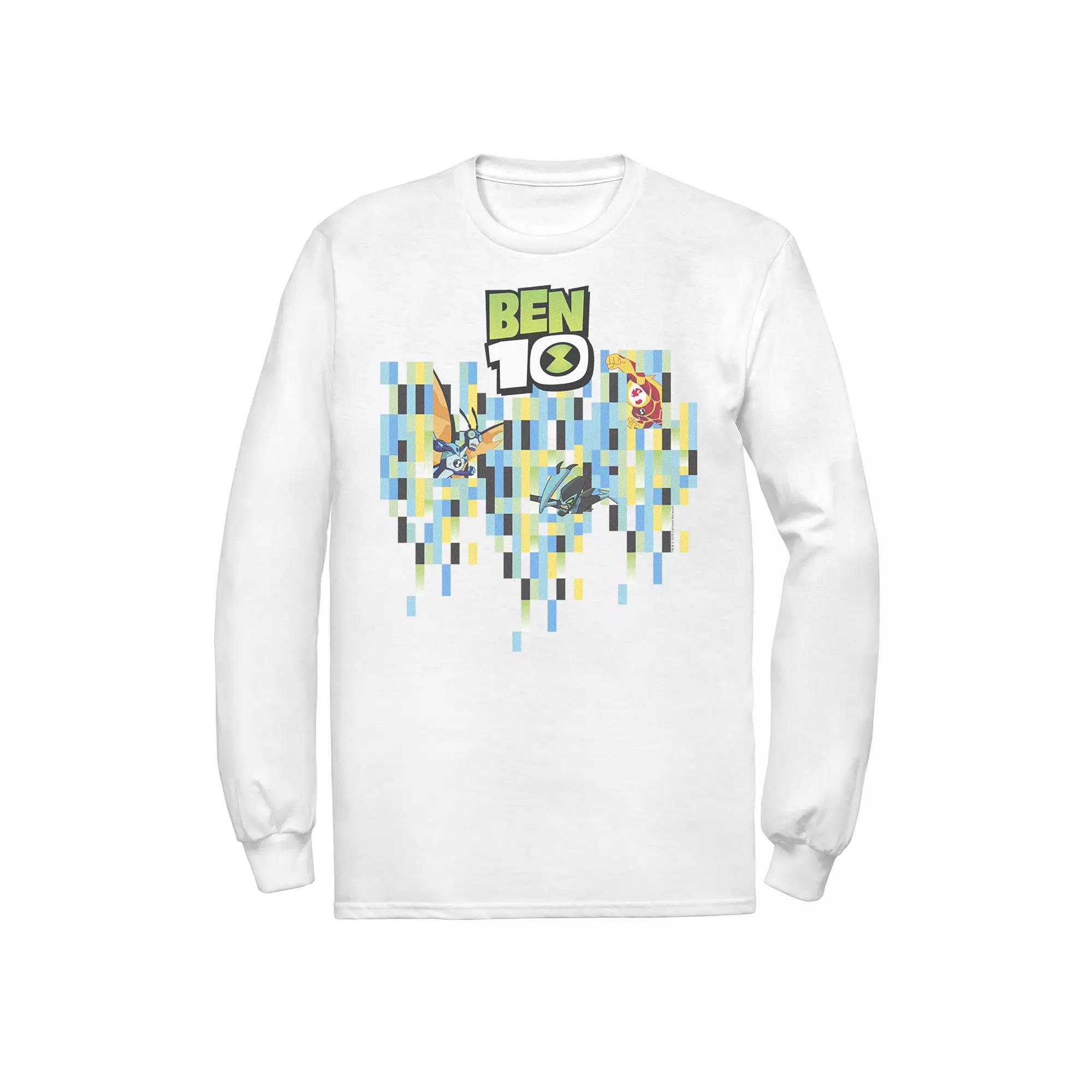 Men's Ben 10 Aliens Pixel Background Tee, Size: XL, White Product Image