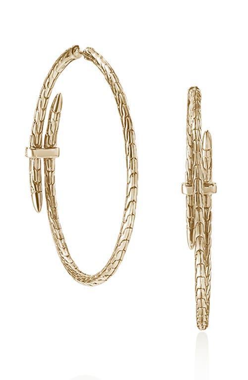 JOHN HARDY Spear Diamond Bypass Hoop Earrings In Gold Product Image