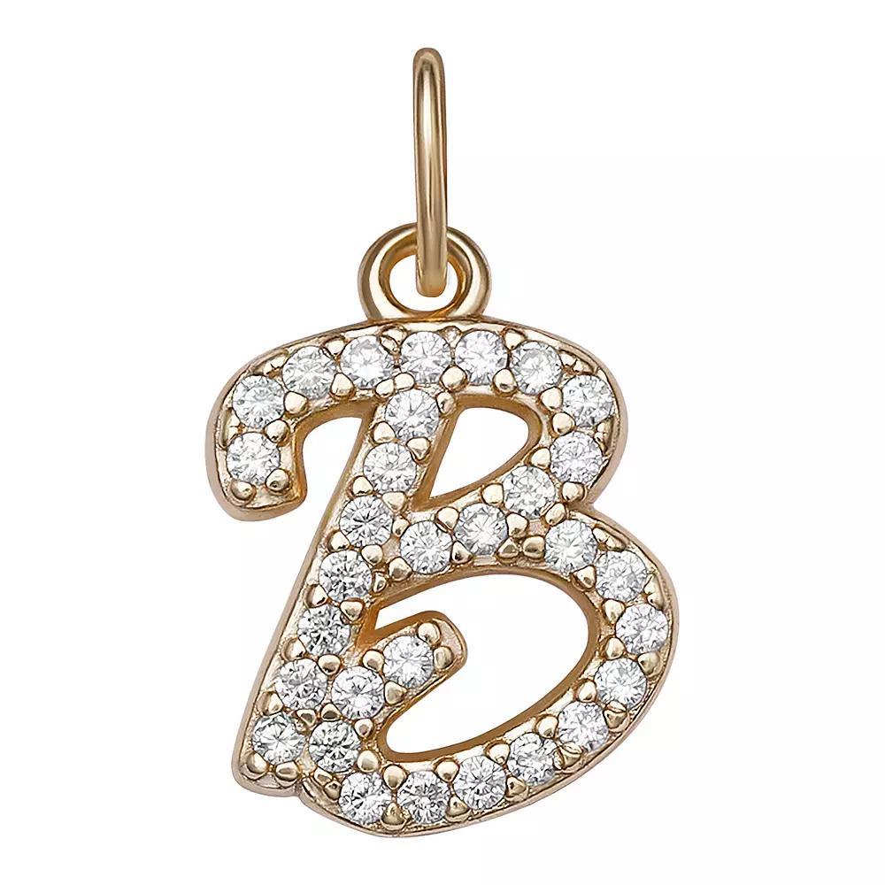 LC Lauren Conrad Sterling Silver Cubic Zirconia Initial Charm, Womens, Gold Tone O Product Image