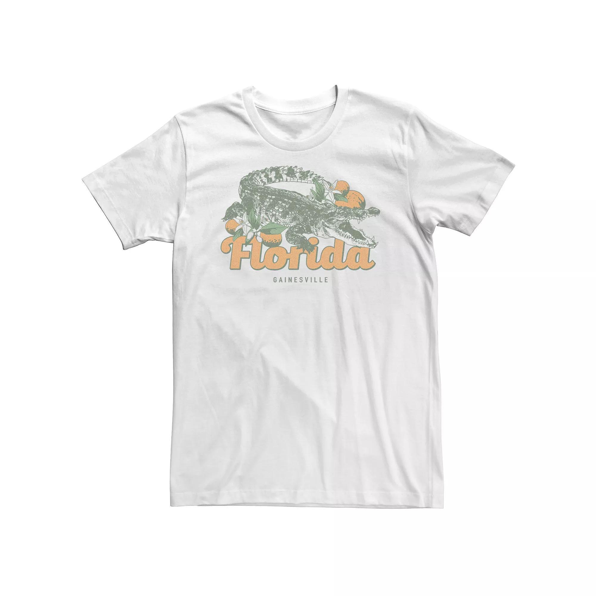 Big & Tall Florida Gainesville Croc Logo Graphic Tee, Men's, Size: 3XB, White Product Image