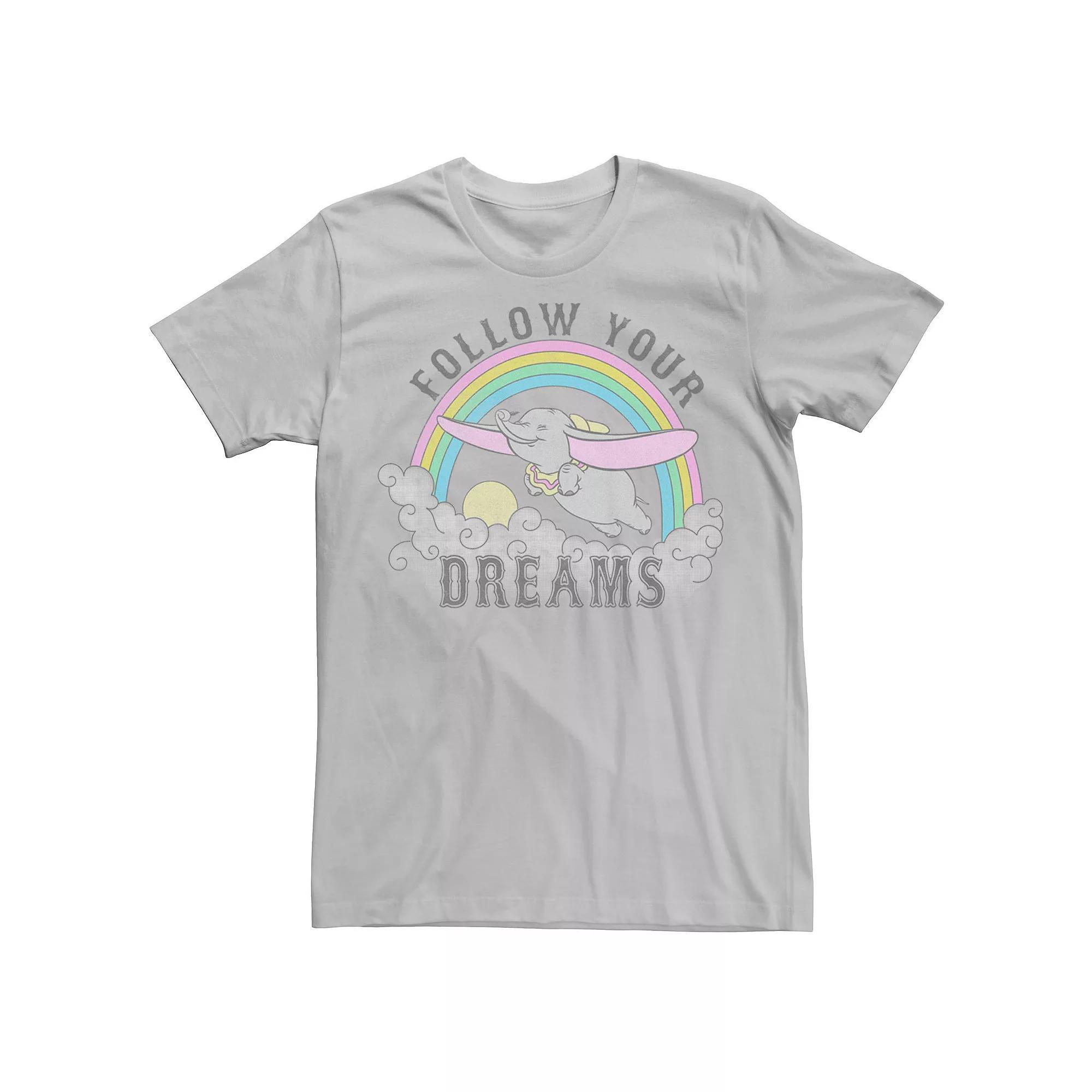 Disney's Dumbo Men's Follow Your Dreams Tee, Size: 3XL, Silver Product Image