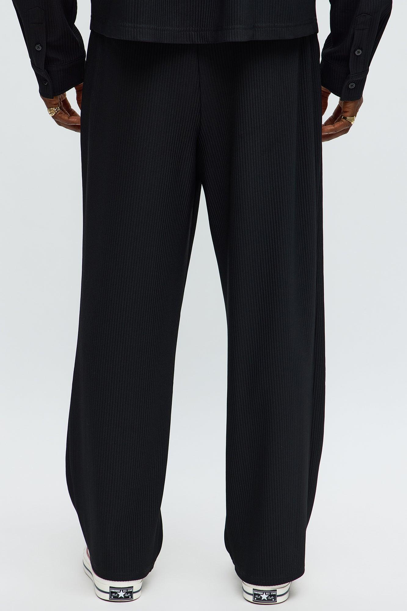 Show Up Baggy Elastic Waist Pant - Black Product Image