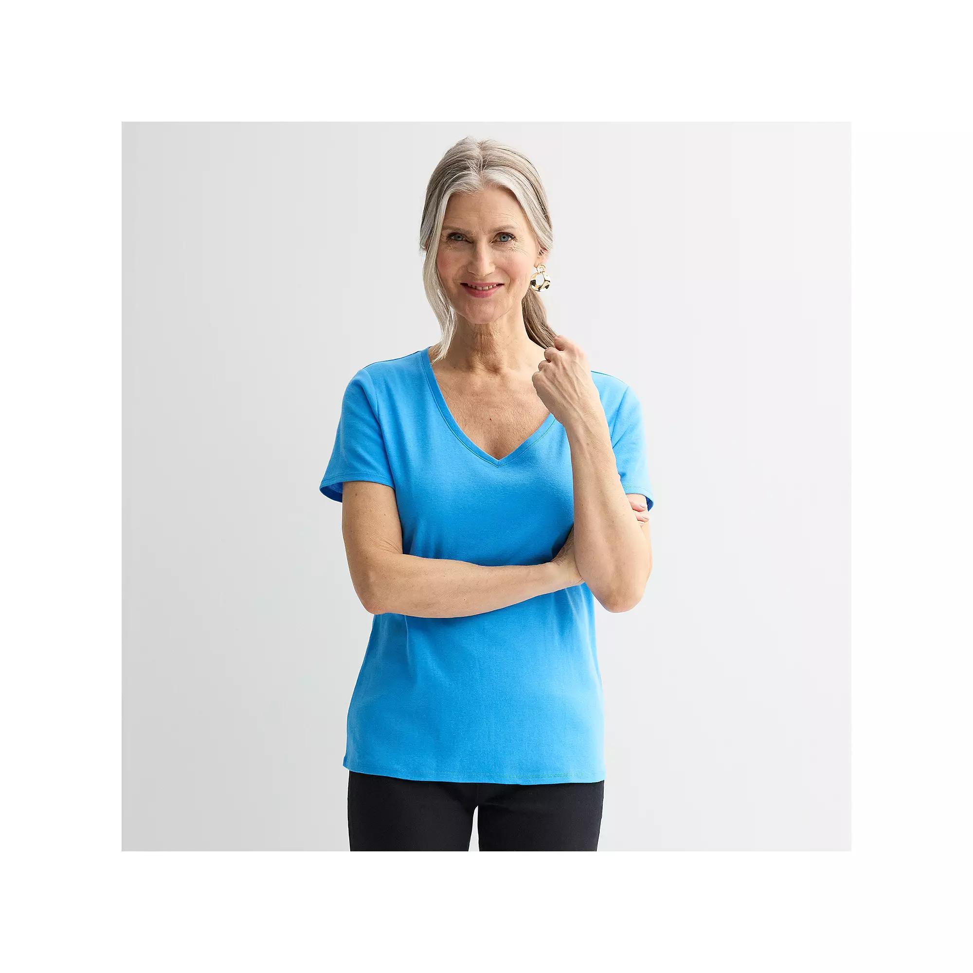 Womens Croft & Barrow Essential V-Neck Tee Product Image