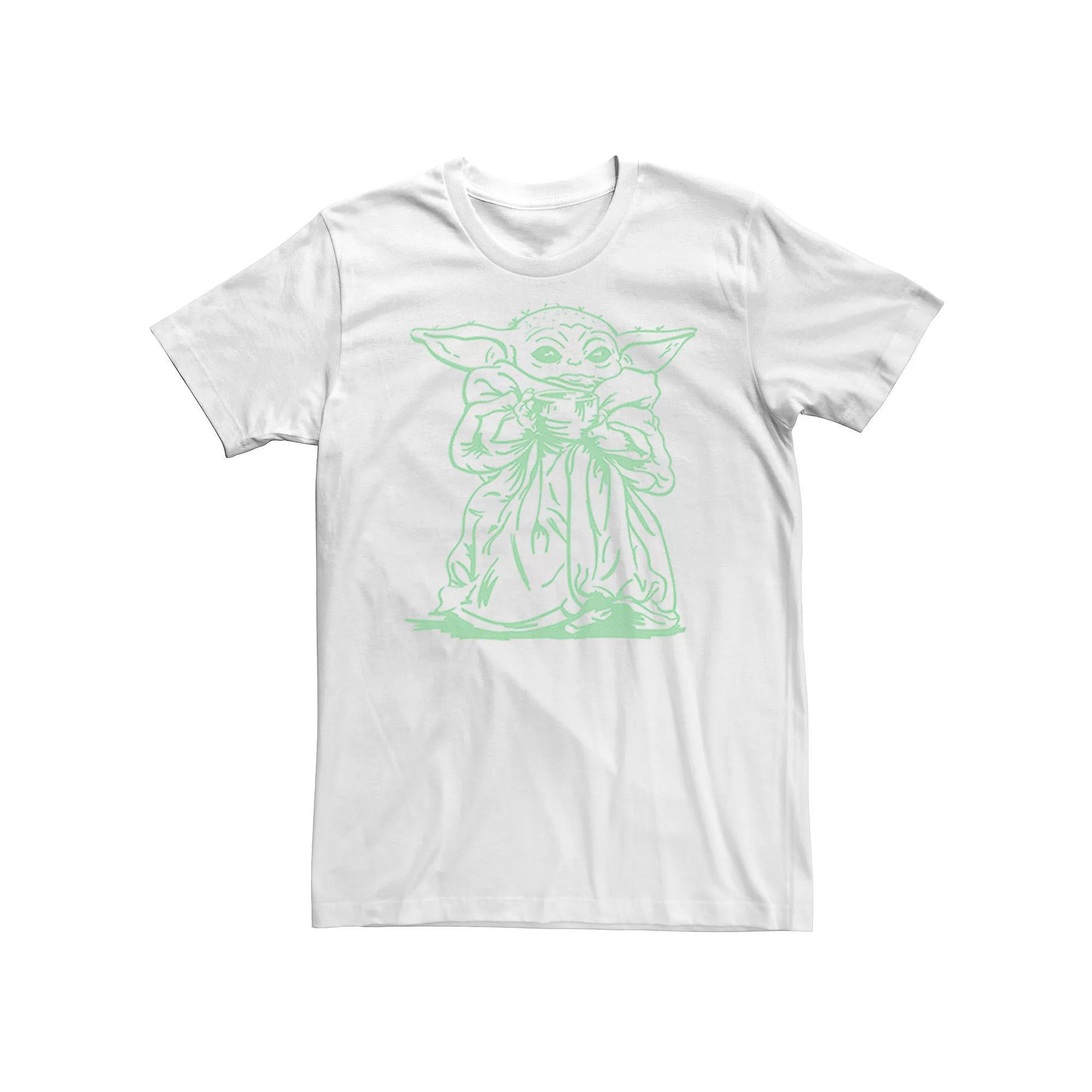 Big & Tall Star Wars The Mandalorian The Child Line Art Portrait Tee, Men's, Size: 5XL, White Product Image