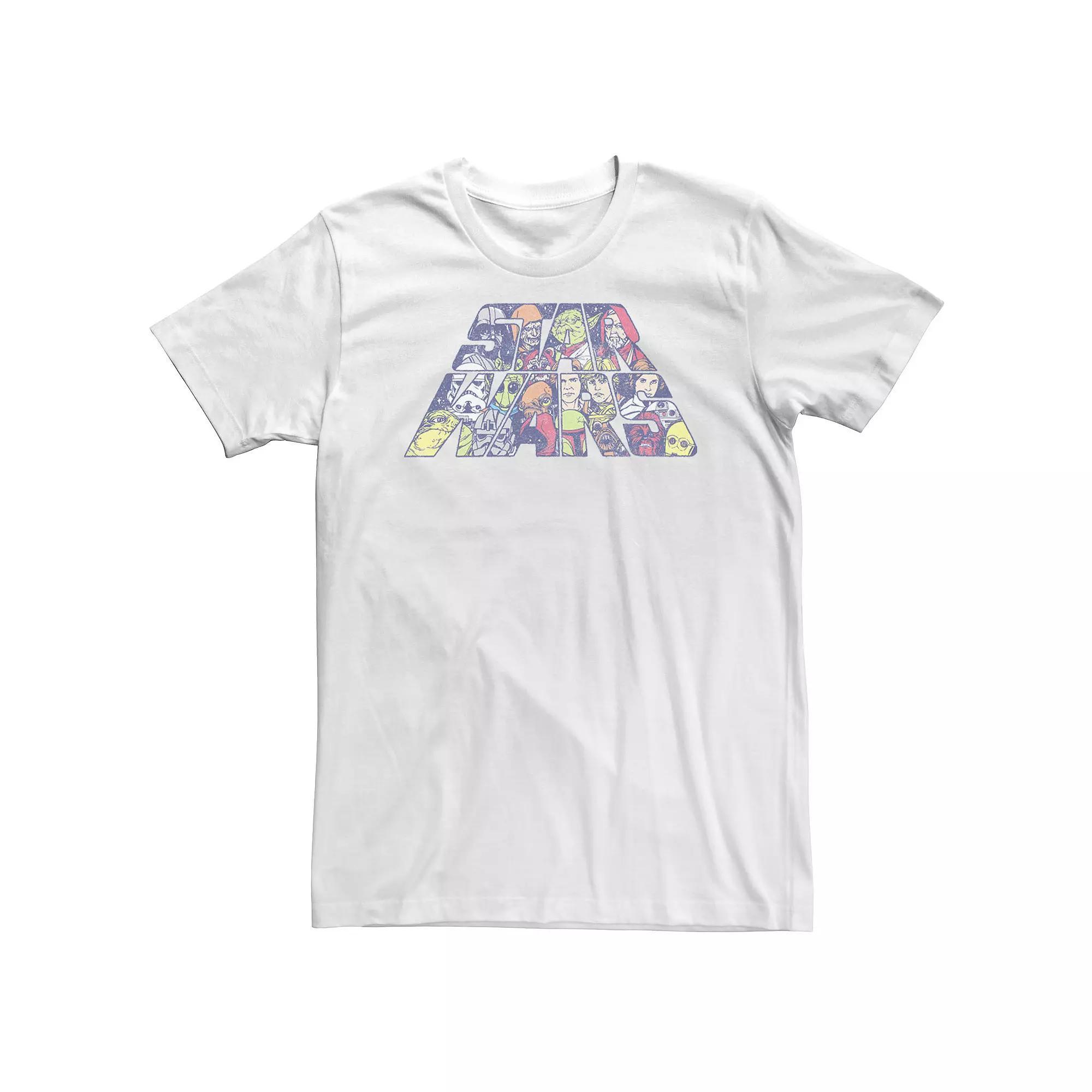 Big & Tall Star Wars Logo Character Fill Tee, Men's, Size: XXL Tall, White Product Image