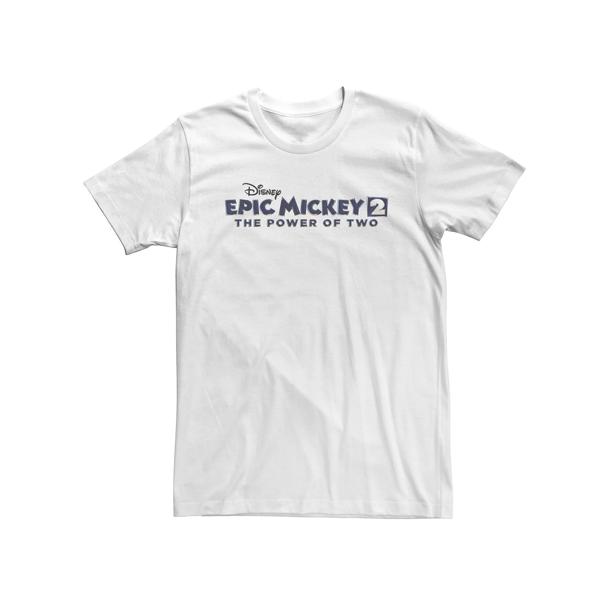 Big & Tall Disney Epic Mickey 2 The Power Of Two Logo Tee, Men's, Size: XXL Tall, White Product Image