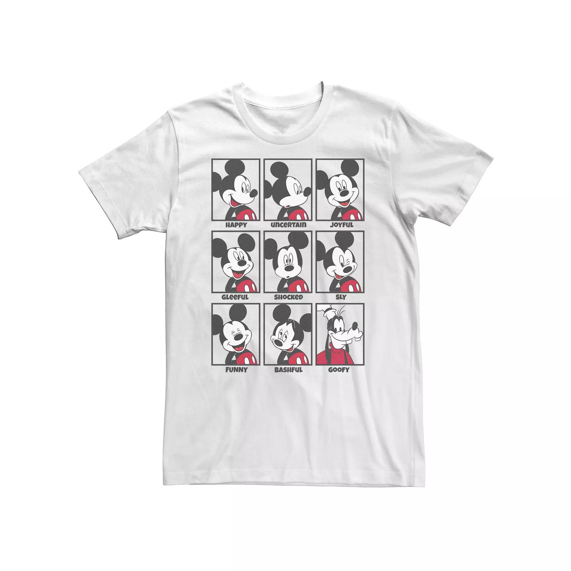 Big & Tall Disney Mickey Mouse Emotions Goofy Smile Tee, Men's, Size: 5XL, White Product Image