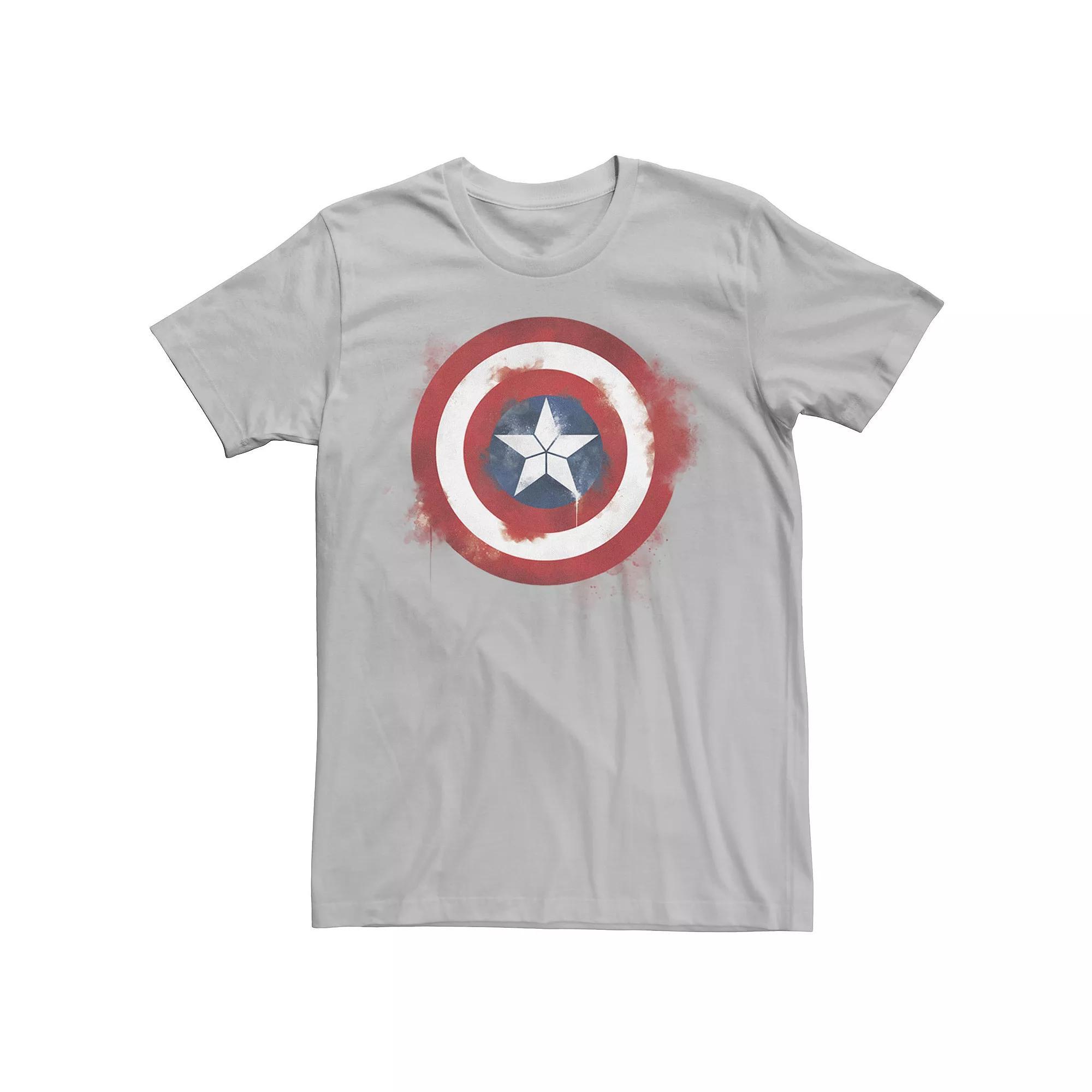 Mens Marvel Avengers Endgame Spray Paint Captain America Logo Graphic Tee Athletic Grey Product Image