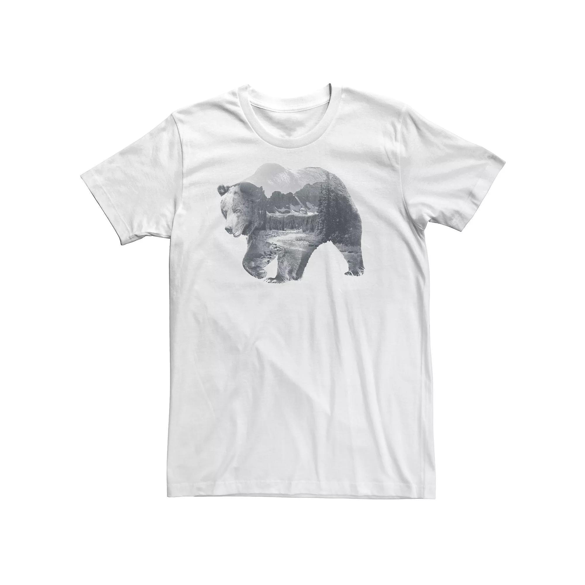 Big & Tall Bear Landscape Fill Tee, Men's, Size: 3XL, White Product Image