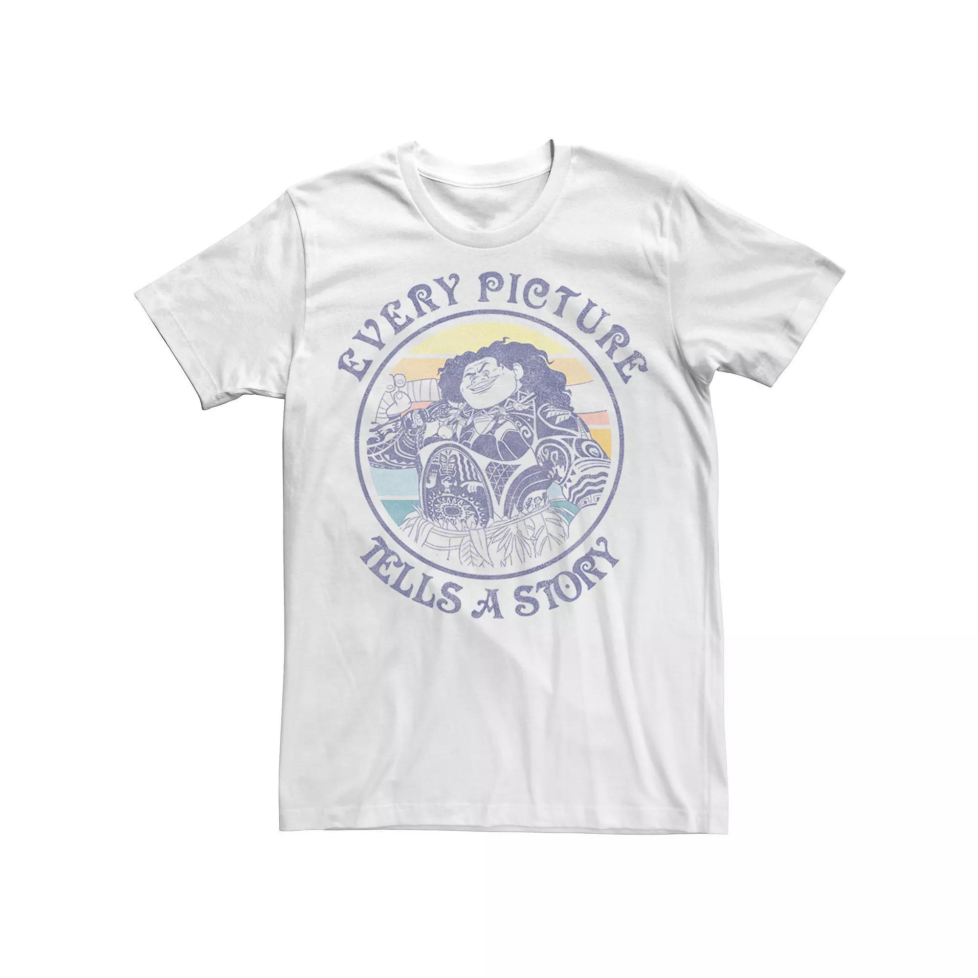 Disney's Moana Maui Men's Every Picture Tells Story Tee, Size: XL, White Product Image