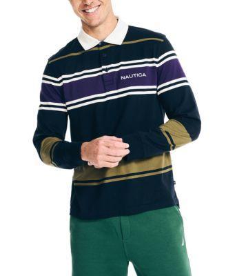 Nautica Long Sleeve Rugby Polo Shirt Seas) Men's Clothing Product Image