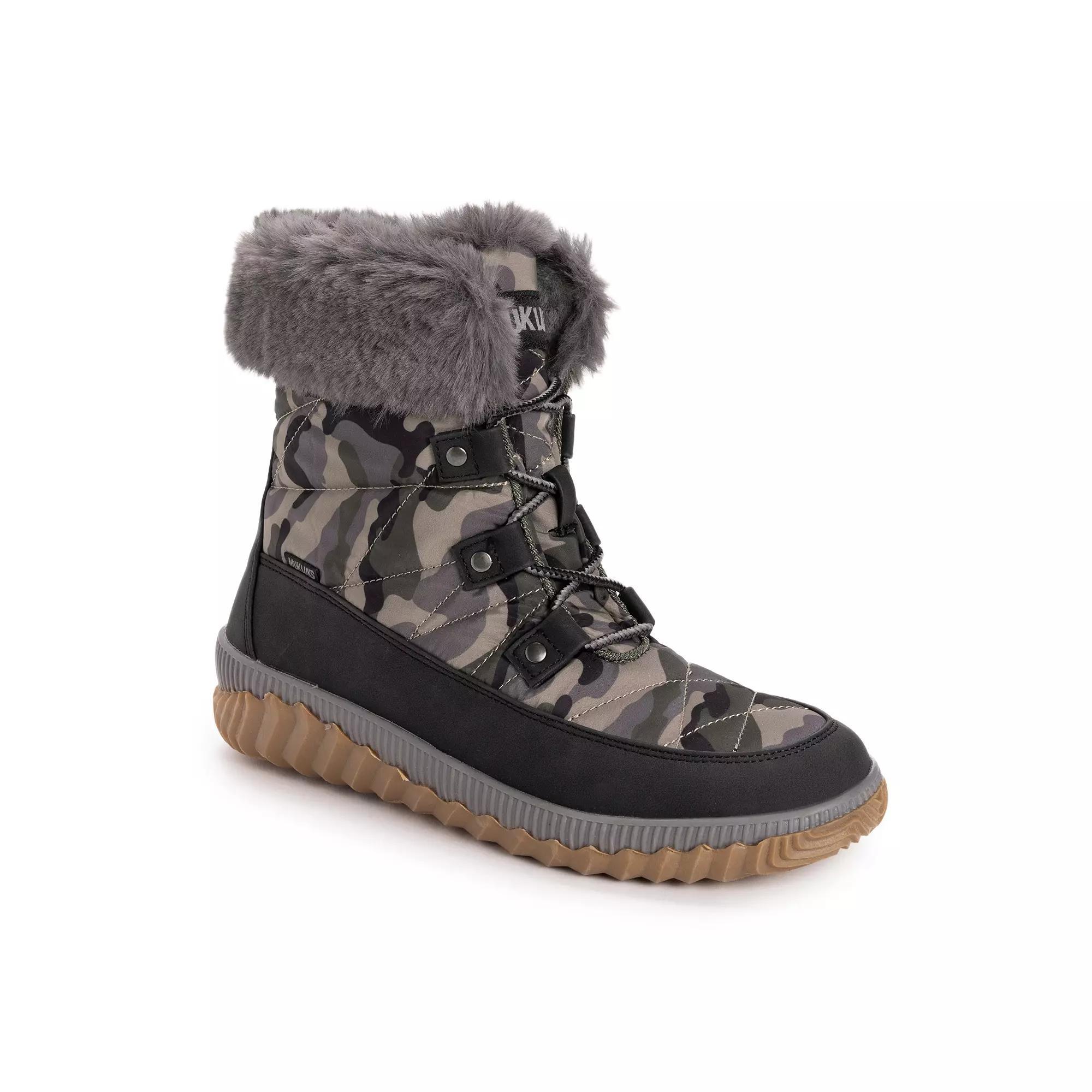 MUK LUKS Winnie Waverly Womens Winter Boots Green Product Image