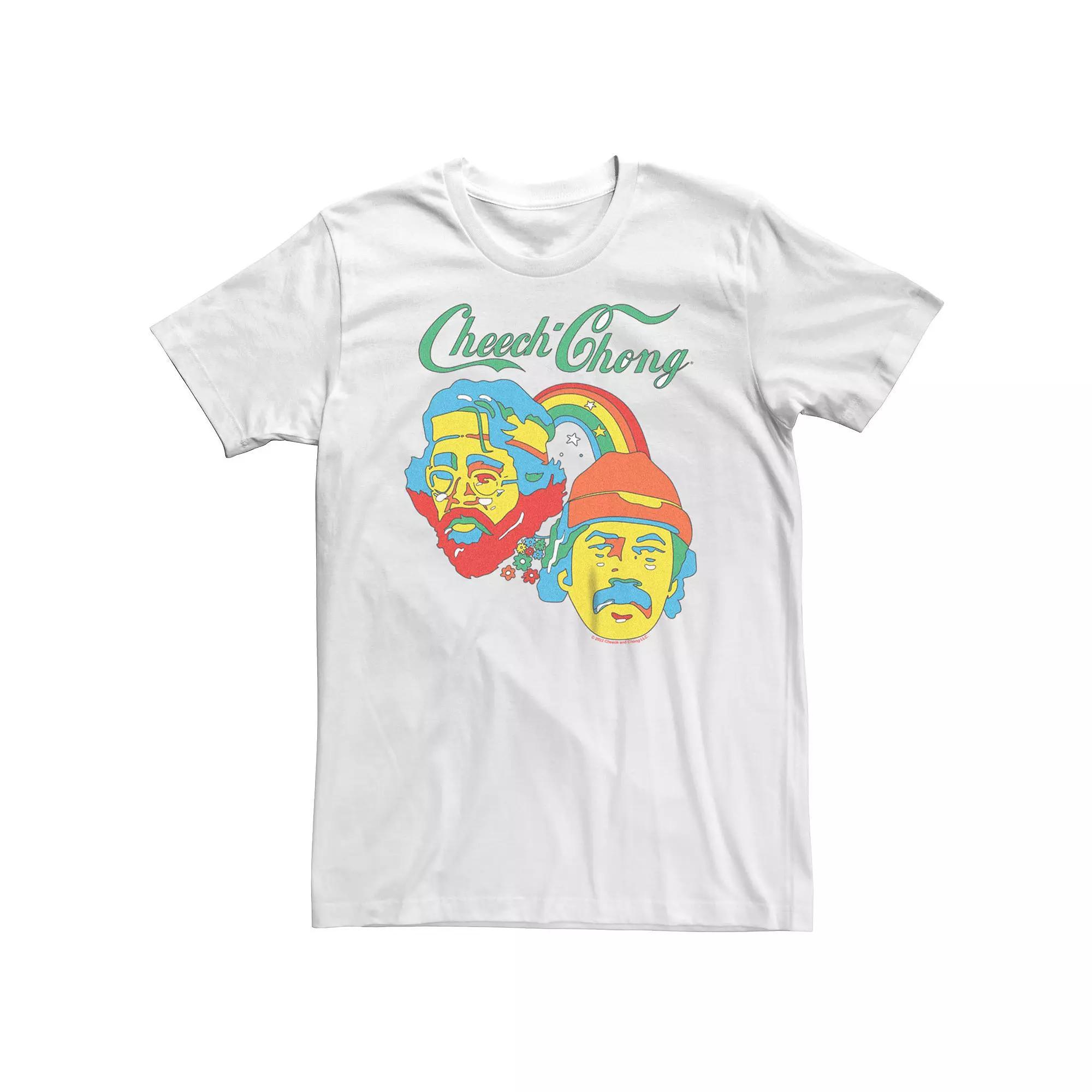 Big & Tall Cheech & Chong Psychedelic Rainbow Tee, Men's, Size: 5XB, White Product Image