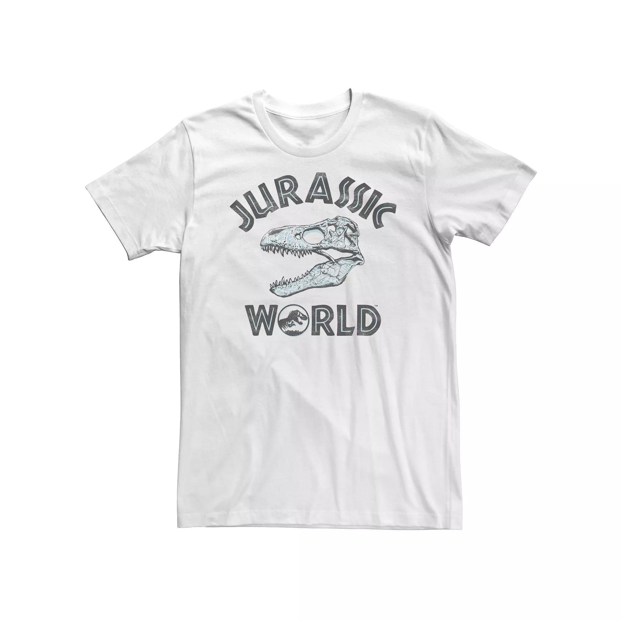 Big & Tall Jurassic World Two T-Rex Pattern Skull Tee, Men's, Size: 4XL Tall, White Product Image