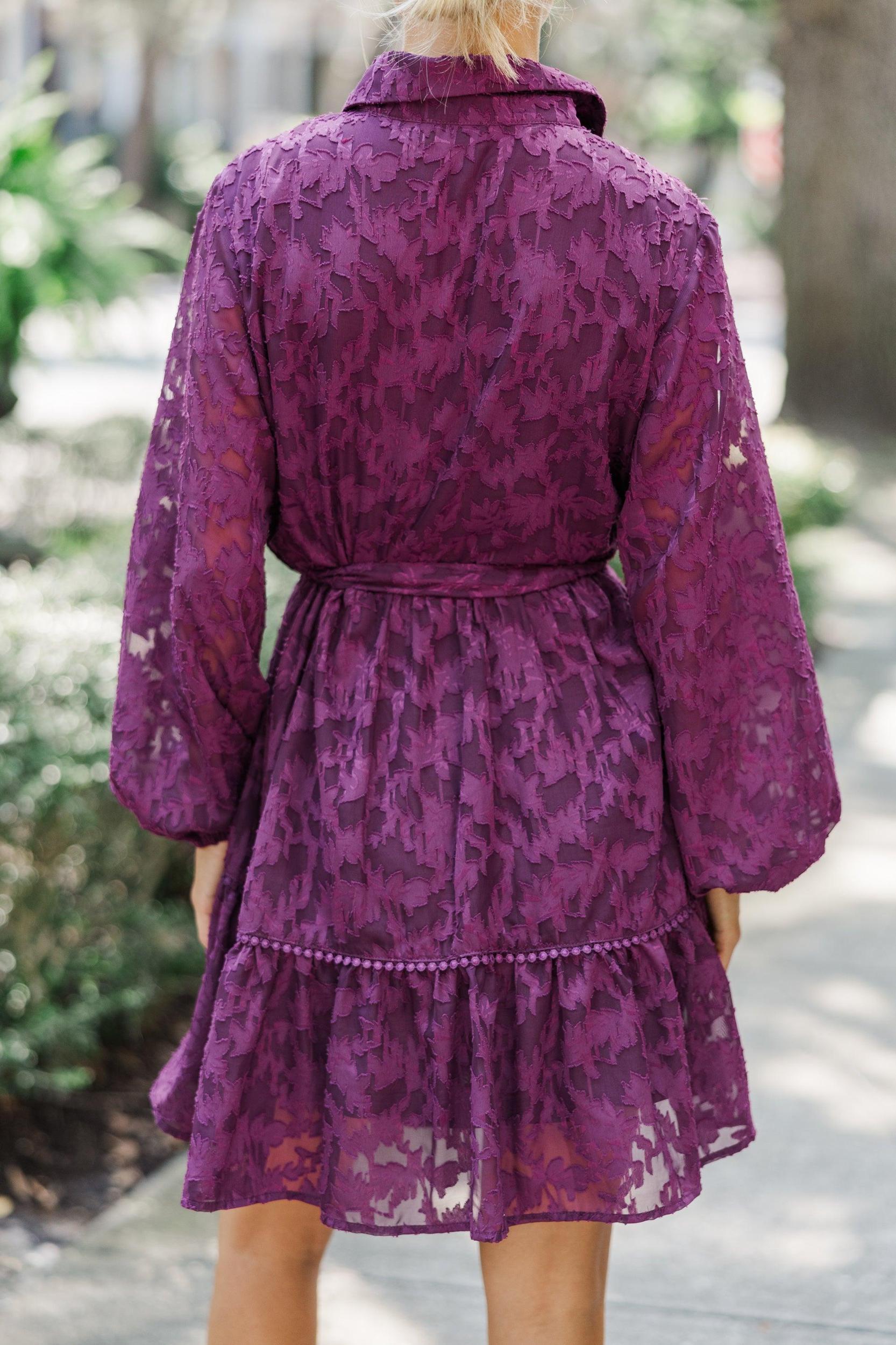 All You Have Eggplant Purple Lace Dress Female Product Image
