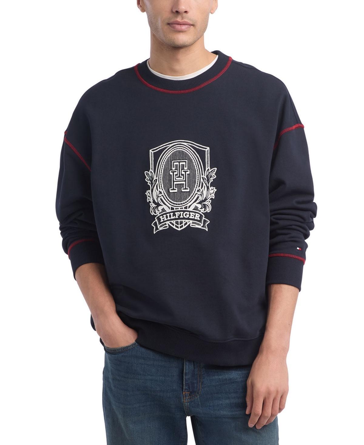 Tommy Hilfiger Mens Heraldic Crest Long Sleeve Pullover Sweatshirt Product Image