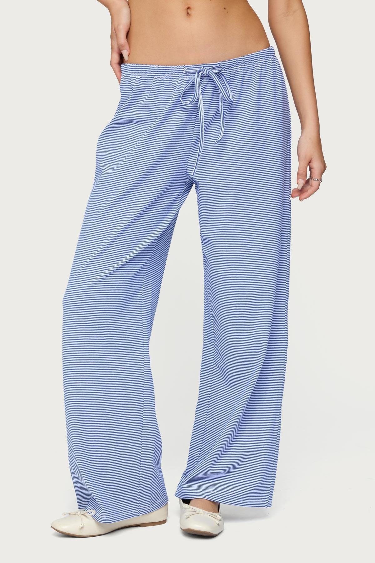 Petite Olivia Striped Loose Fit Pants Product Image