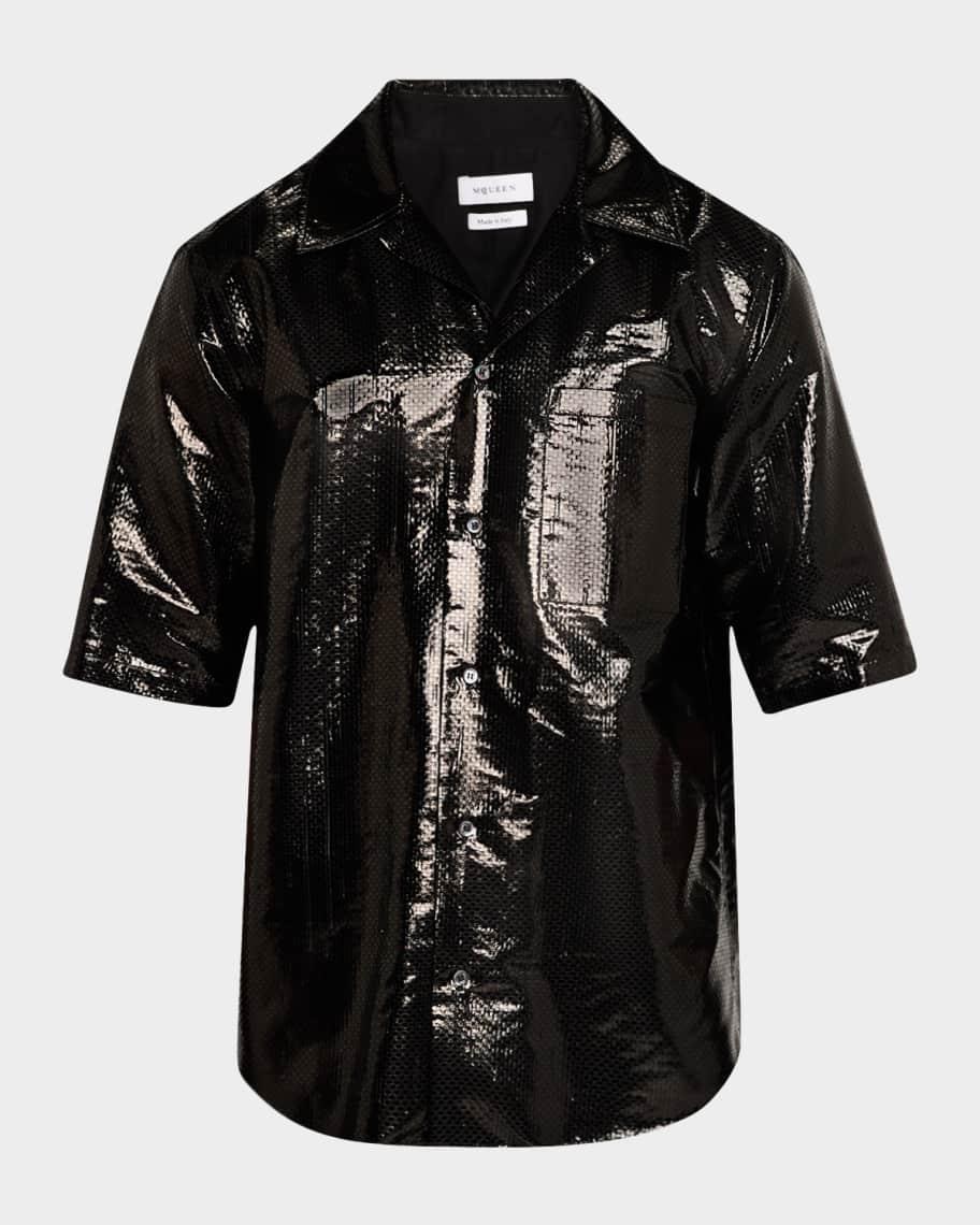 Mens Vinyl-Effect Camp Shirt Product Image